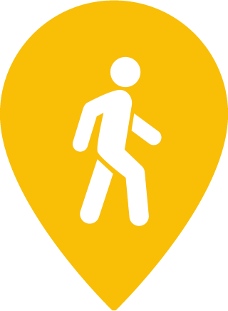 A Yellow pin icon showing a person / trespass